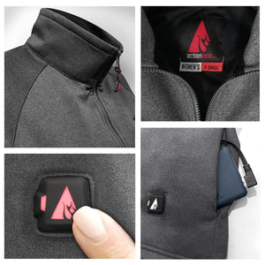 ActionHeat 5V Women's 1/2 Zip Pullover Battery Heated Shirt