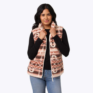 Mobile Warming Women's Upland Sherpa Long Printed Heated Vest