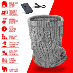 ActionHeat 5V Battery Cable Knit Heated Neck Gaiter