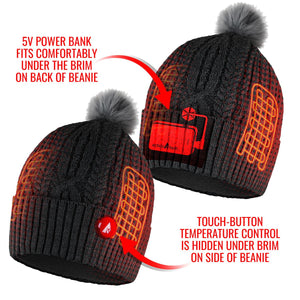 ActionHeat 5V Battery Heated Cable Knit Hat & Gaiter Bundle