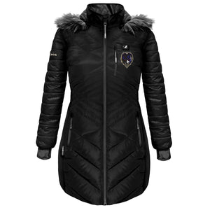 ActionHeat Baltimore Ravens 5V Women's Long Puffer Battery Heated Jacket