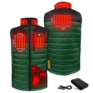 ActionHeat Green Bay Packers 5V Men's Colorblock Puffer Battery Heated Vest