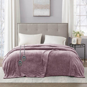 Beautyrest 100% Polyester Knitted Solid Microlight to Solid Microlight Heated Blanket - King