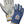Pair of blue fabric and light gray leather gloves by Hestra, featuring yellow accents, adjustable wrist straps, and brand logos.