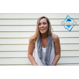 Nano-Ice Cooling Necklace + Scarf | 2+ Hours of Cooling Relief - Grey