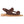 Brown suede sport sandal by Acorn with adjustable brown straps and a textured tan sole, side view.