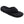 Black terry cloth Spa Thong Slipper by Acorn, with a soft, fluffy texture, viewed from an angle.