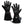 Black featherweight heated gloves by ActionHeat, with textured palms and a power bank in an open wrist pocket.