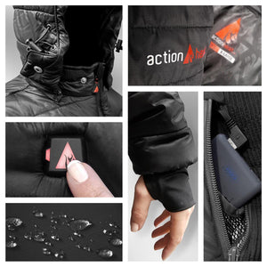 ActionHeat 5V Men's Insulated Puffer Battery Heated Jacket W/ Hood