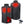 Black men's insulated puffer battery heated vest by ActionHeat, showing front and back views with red heating elements and a power bank.