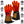 Red and brown heated gloves by ActionHeat with visible orange glowing heating elements and surrounding feature icons.
