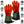 Red and dark green heated gloves by ActionHeat, showing glowing heat on fingers and thumbs, with zippered cuffs.
