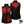 Black women's heated insulated puffer vest by ActionHeat, featuring front and back views highlighting red heating elements and including a power bank with USB cable.