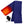 Navy blue heated fleece scarf by ActionHeat with glowing heating element, pockets, and visible AA battery pack.