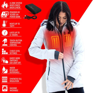 ActionHeat Buffalo Bills 5V Women's Long Puffer Battery Heated Jacket