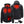 Black softshell battery heated jacket by ActionHeat, featuring glowing heat zones on the chest, collar, and back, plus a power bank.