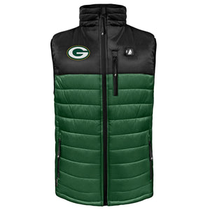 ActionHeat Green Bay Packers 5V Men's Colorblock Puffer Battery Heated Vest