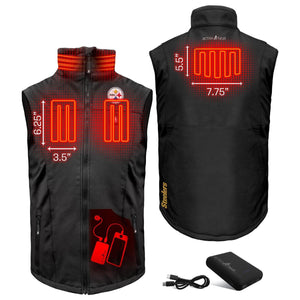 ActionHeat Pittsburgh Steelers 5V Men's Softshell Battery Heated Vest