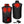 Black men's softshell battery heated vest by ActionHeat, displaying front and back heating elements with dimensions, 49ers logo, and power bank.