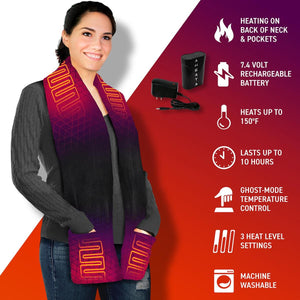 Aheata 7V Battery Heated Fleece Scarf