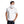 White cooling neck gaiter by AlphaCool with visible alpha cool logo, worn by a man in a white v-neck t-shirt.