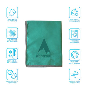 AlphaCool Microfiber Instant Cooling Towels (2-Pack)