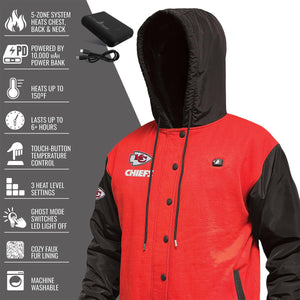 ActionHeat Kansas City Chiefs 5V Battery Heated Varsity Jacket