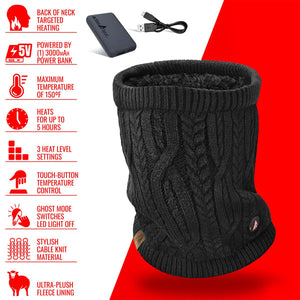 ActionHeat 5V Battery Cable Knit Heated Neck Gaiter