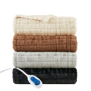 Beautyrest Heated Zuri Oversized Faux Fur Throw - 50"Wx70"L