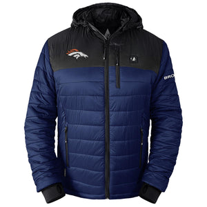 ActionHeat Denver Broncos 5V Men's Colorblock Puffer Battery Heated Jacket
