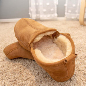 Acorn Men's Shearling Romeo Moc Slippers with Genuine Sheepskin
