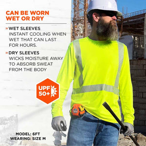 Ergodyne Chill-Its Class 2 Cooling Hi-Vis Sun Shirt with UV-Protection