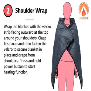 ExtremeHEAT Heated Blanket/Poncho with 10000mAh Power Bank