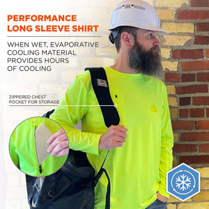 Ergodyne Chill-Its 6689 Cooling Long Sleeve Sun Shirt with UV Protection