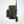 Dark olive robust backpack by FjallRaven with brown leather trim and a blue toy rifle strapped to its right side, supported by a matching pouch.