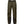 Dark olive green women's shell trousers by FjallRaven, with black reinforced knees and cuffs, a black belt, and zippered pockets.
