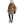 Olive brown Luhkka Jacket by FjallRaven, a poncho-style jacket with a fur-trimmed hood and quarter-zip, worn by a model.