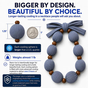 Nano-Ice Cooling Necklace | 2+ Hours of Cooling Relief - Grey
