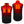 Men's red and black puffer heated vest by Gerbing, showing glowing heating elements on the front, back, and collar.