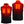 Men's red and black gradient Thermite fleece heated vest by Gerbing, front and back views showing glowing red internal heating elements on the chest, back, and collar.