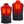 Men's black and red fleece heated vest by Gerbing, shown front and back with glowing red heating elements.