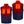 Men's dark blue and red heated vest by Gerbing, displaying glowing red heating elements on the front, back, and collar.