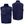 Navy blue men's softshell heated vest by Gerbing, with reflective chest pocket, two lower zip pockets, and back collar logo, shown front and back.