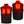 Black softshell men's heated vest by Gerbing, shown in front and back views with glowing red heating elements on chest, back, and collar.