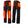Black heated pants by Gerbing, shown front and back with glowing orange internal heating elements, pockets, and ribbed back waist.