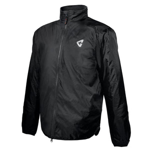 Black heated jacket liner by Gerbing with a white stylized G logo on the chest, a full-length zipper, and high collar.
