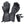 Black heated gloves by Gerbing, showing the back and palm with quilted panels, reflective trim, and two battery packs.