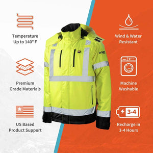 Gobi Heat Flash Heated Hi Vis Reflective Jacket