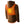 Brown hooded men's heated workwear jacket by Gobi Heat, back view showing glowing orange heat elements with grid pattern.