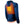 Navy blue men's heated tech hoodie jacket by Gobi Heat, with an orange glowing heating element visible on the upper back.